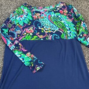 Lilly Pulitzer Vibrant Floral Long Sleeve Top
